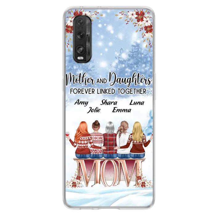 Personalized Mom Phone Case - Mother With Up to 4 Daughters - Gift Idea For Mother's Day From Daughter - Mother And Daughters Forever Linked Together - Case For Oppo/Xiaomi/Huawei