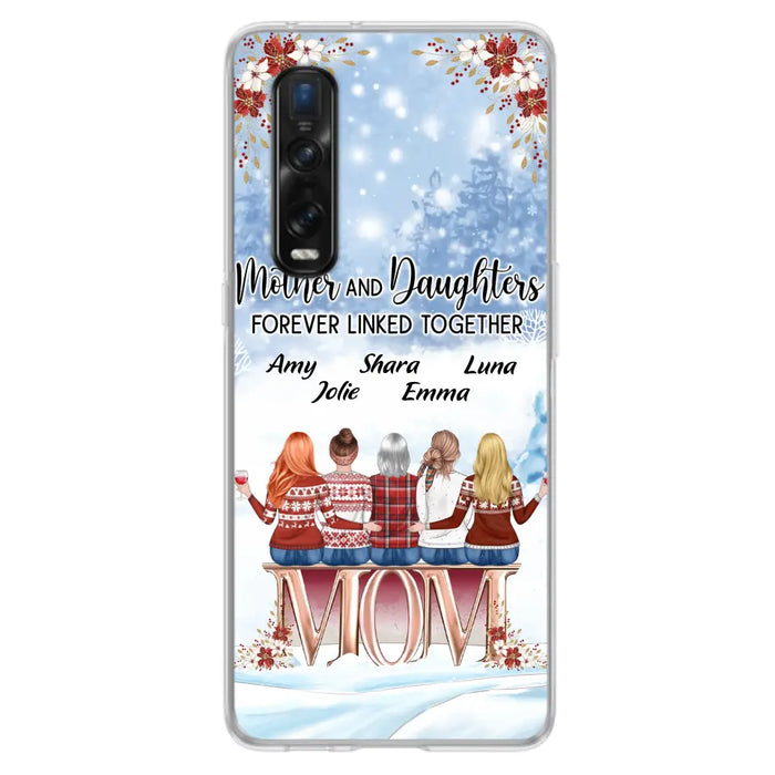 Personalized Mom Phone Case - Mother With Up to 4 Daughters - Gift Idea For Mother's Day From Daughter - Mother And Daughters Forever Linked Together - Case For Oppo/Xiaomi/Huawei