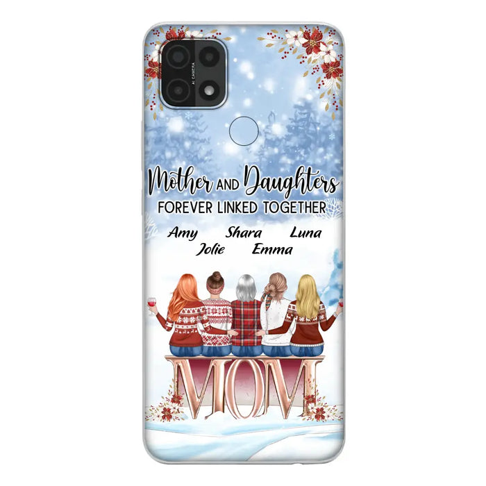 Personalized Mom Phone Case - Mother With Up to 4 Daughters - Gift Idea For Mother's Day From Daughter - Mother And Daughters Forever Linked Together - Case For Oppo/Xiaomi/Huawei
