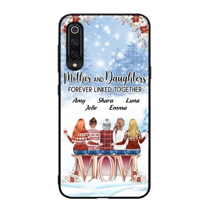 Personalized Mom Phone Case - Mother With Up to 4 Daughters - Gift Idea For Mother's Day From Daughter - Mother And Daughters Forever Linked Together - Case For Oppo/Xiaomi/Huawei