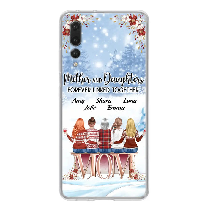 Personalized Mom Phone Case - Mother With Up to 4 Daughters - Gift Idea For Mother's Day From Daughter - Mother And Daughters Forever Linked Together - Case For Oppo/Xiaomi/Huawei