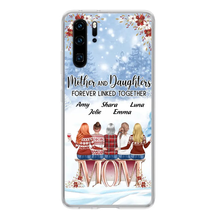 Personalized Mom Phone Case - Mother With Up to 4 Daughters - Gift Idea For Mother's Day From Daughter - Mother And Daughters Forever Linked Together - Case For Oppo/Xiaomi/Huawei