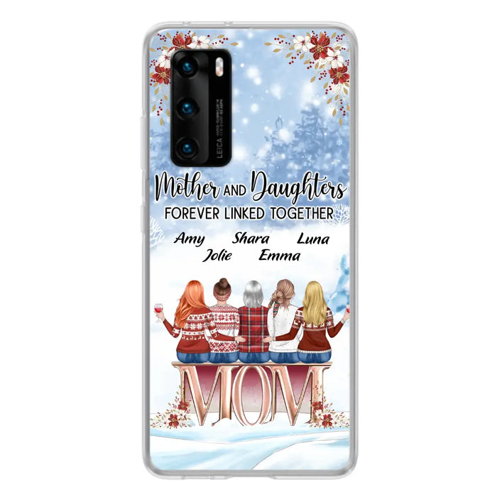 Personalized Mom Phone Case - Mother With Up to 4 Daughters - Gift Idea For Mother's Day From Daughter - Mother And Daughters Forever Linked Together - Case For Oppo/Xiaomi/Huawei