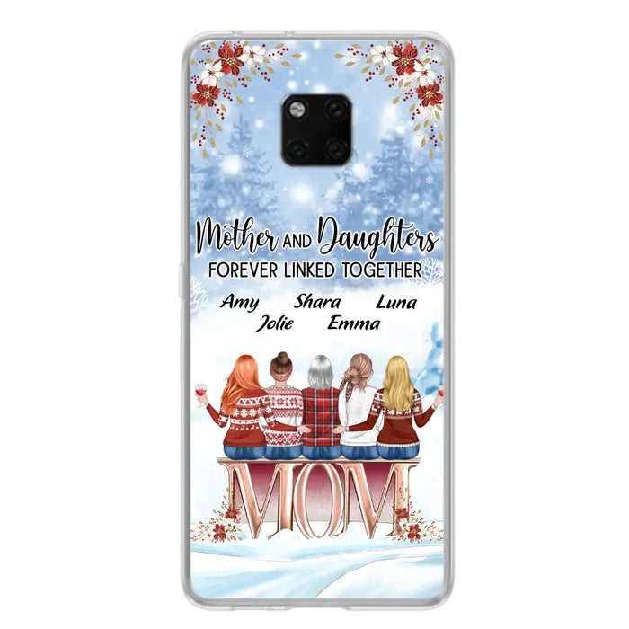Personalized Mom Phone Case - Mother With Up to 4 Daughters - Gift Idea For Mother's Day From Daughter - Mother And Daughters Forever Linked Together - Case For Oppo/Xiaomi/Huawei