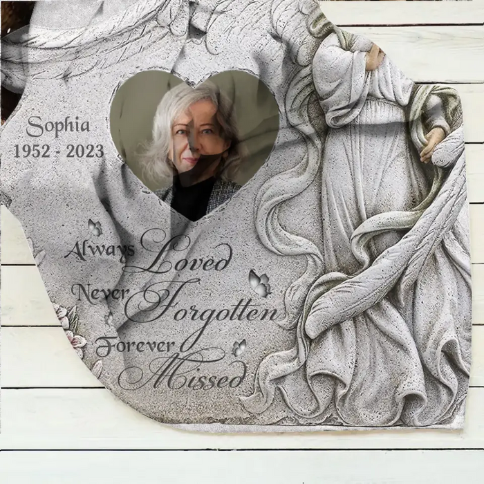 Personalized Memorial Fleece Throw Blanket & Quilt - Upload Photo - Memorial Gift Idea For Family Member - Always Loved Never Forgotten Forever Missed