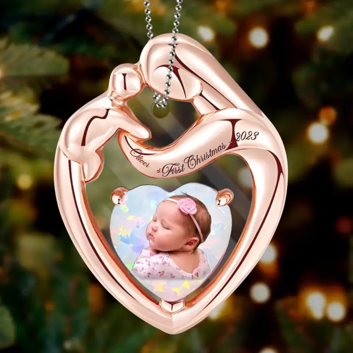 Personalized Baby's First Christmas Acrylic Ornament - Christmas Gift Idea For Baby - Upload Photo