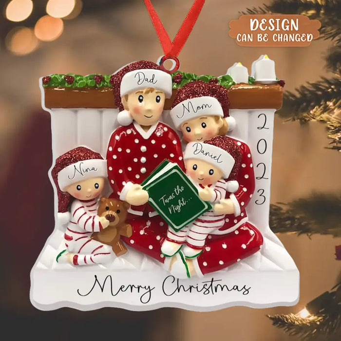 Personalized Family Acrylic Ornament - Parents with up to 4 Kids - Christmas Gift Idea for Family - Merry Christmas