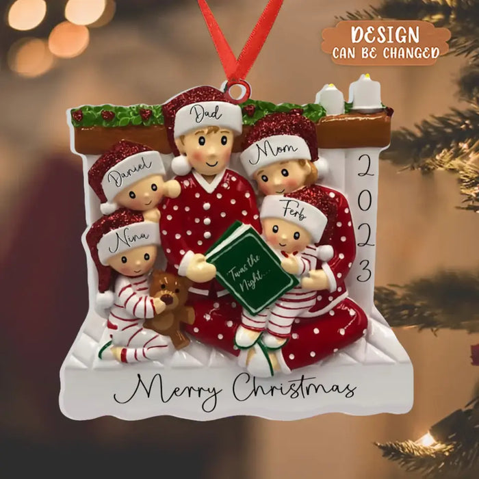 Personalized Family Acrylic Ornament - Parents with up to 4 Kids - Christmas Gift Idea for Family - Merry Christmas