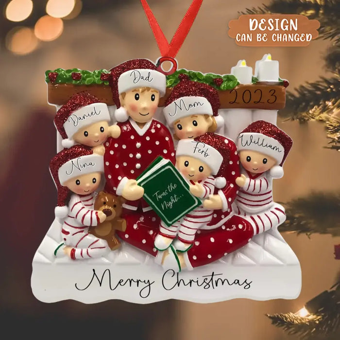 Personalized Family Acrylic Ornament - Parents with up to 4 Kids - Christmas Gift Idea for Family - Merry Christmas