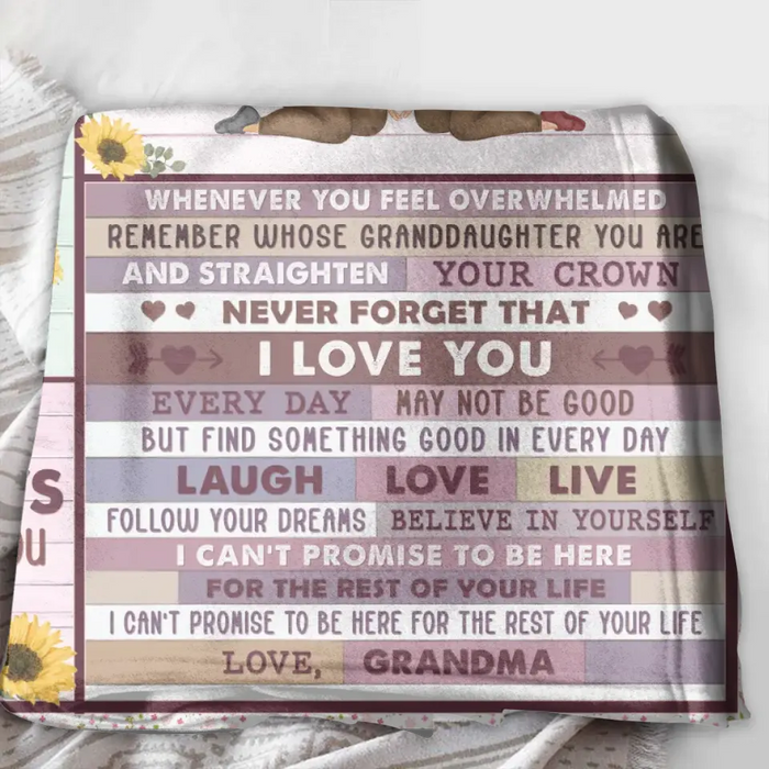 Personalized To My Granddaughter Fleece Throw Blanket & Quilt - Gift Idea For Granddaughter - You Are My Sunshine