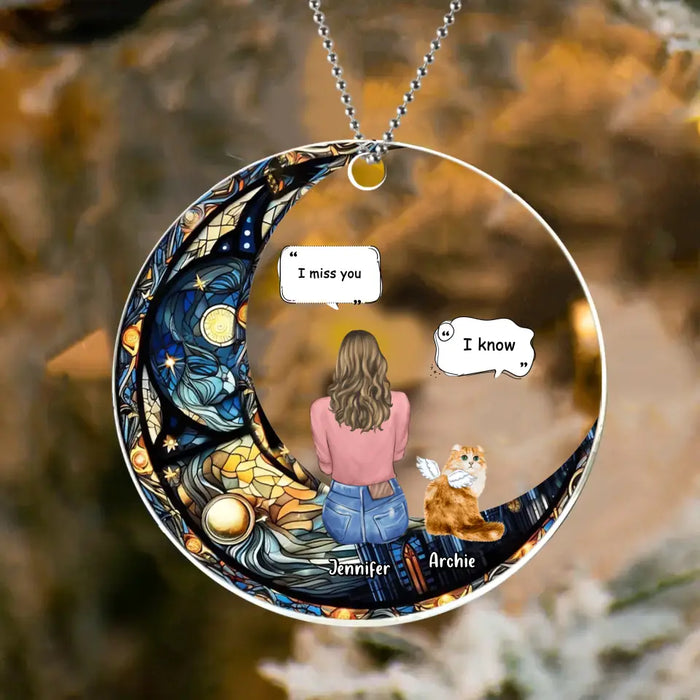 Personalized Memorial Pet Circle Acrylic Ornament - Christmas Memorial Gift Idea For Dog/Cat/Rabbit Owners