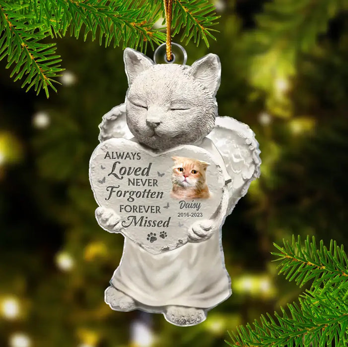 Personalized Memorial Acrylic Ornament - Memorial Gift Idea For Cat Lover - Upload Cat Photo