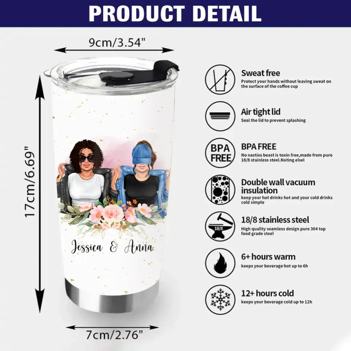 Personalized Besties Tumbler - Gift Idea For Friends/Sisters/Besties - Because Of You I Laugh A Little Harder