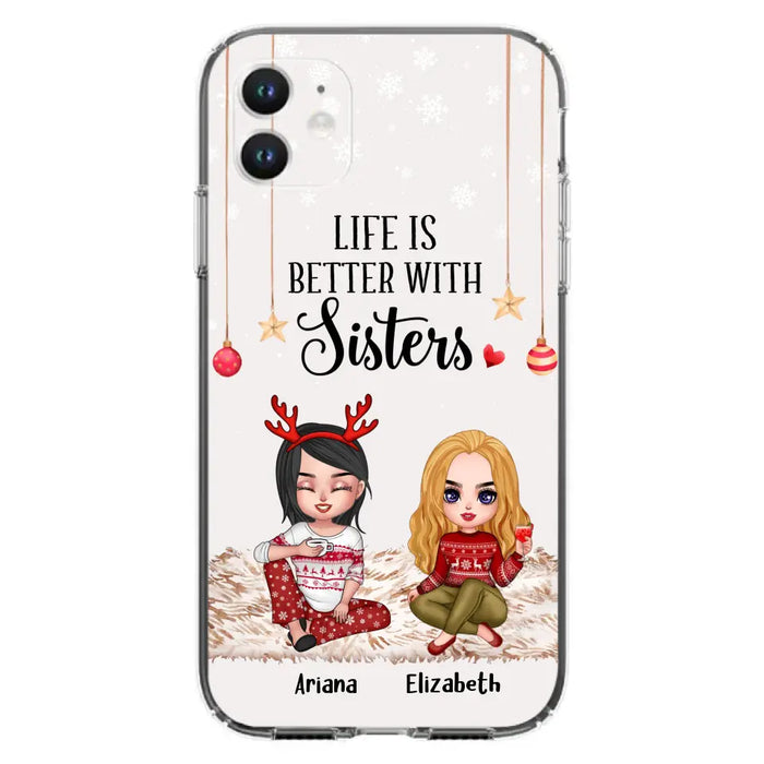 Personalized Besties Phone Case - Gift Idea For Friends/Sisters/Besties - Life Is Better With Sisters - Up to 5 People - Case For iPhone/Samsung