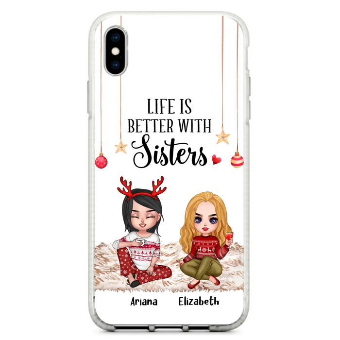 Personalized Besties Phone Case - Gift Idea For Friends/Sisters/Besties - Life Is Better With Sisters - Up to 5 People - Case For iPhone/Samsung