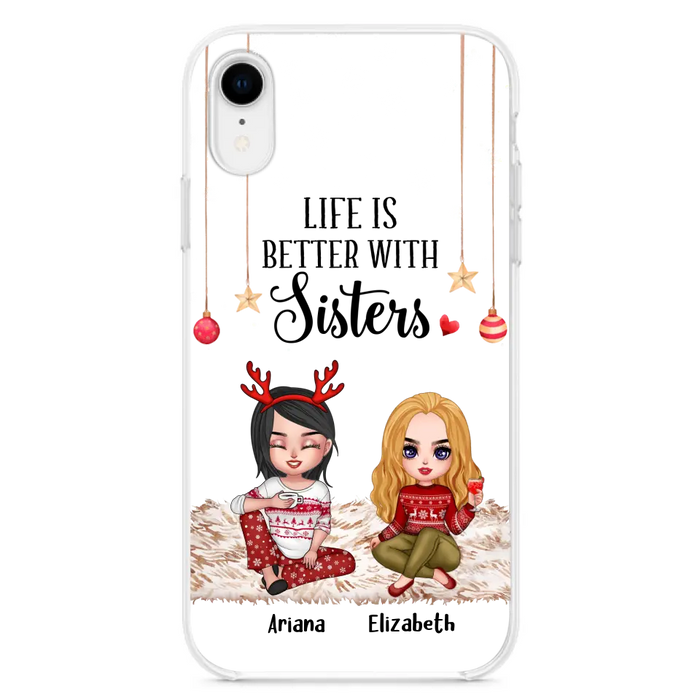 Personalized Besties Phone Case - Gift Idea For Friends/Sisters/Besties - Life Is Better With Sisters - Up to 5 People - Case For iPhone/Samsung