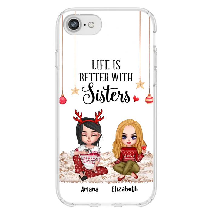 Personalized Besties Phone Case - Gift Idea For Friends/Sisters/Besties - Life Is Better With Sisters - Up to 5 People - Case For iPhone/Samsung