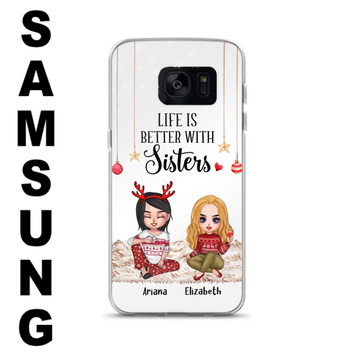 Personalized Besties Phone Case - Gift Idea For Friends/Sisters/Besties - Life Is Better With Sisters - Up to 5 People - Case For iPhone/Samsung