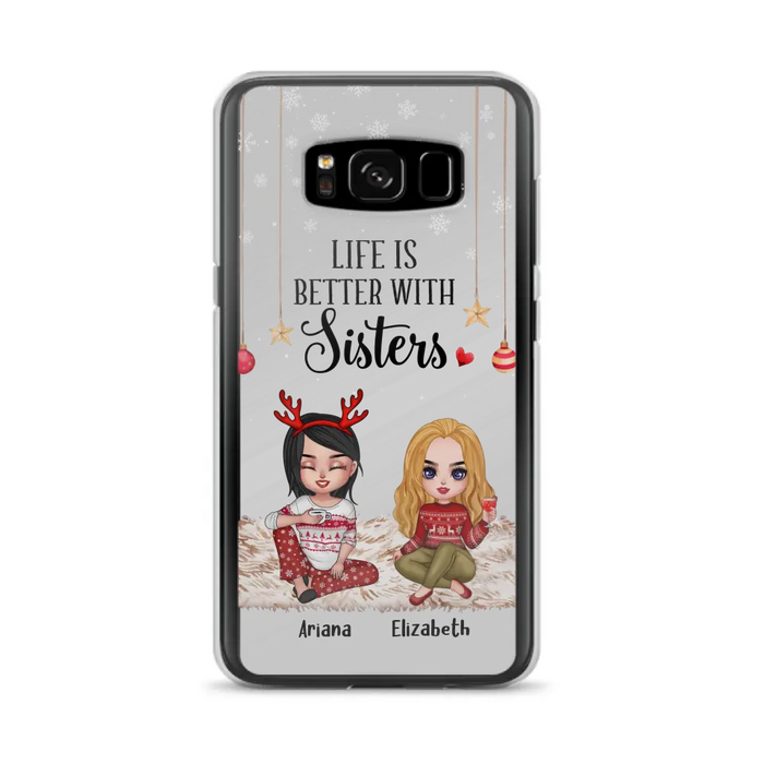 Personalized Besties Phone Case - Gift Idea For Friends/Sisters/Besties - Life Is Better With Sisters - Up to 5 People - Case For iPhone/Samsung