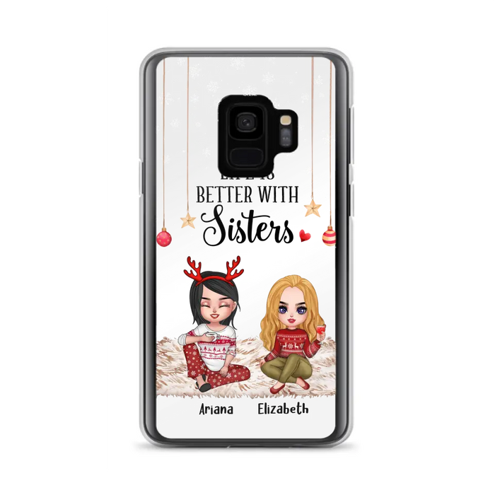 Personalized Besties Phone Case - Gift Idea For Friends/Sisters/Besties - Life Is Better With Sisters - Up to 5 People - Case For iPhone/Samsung