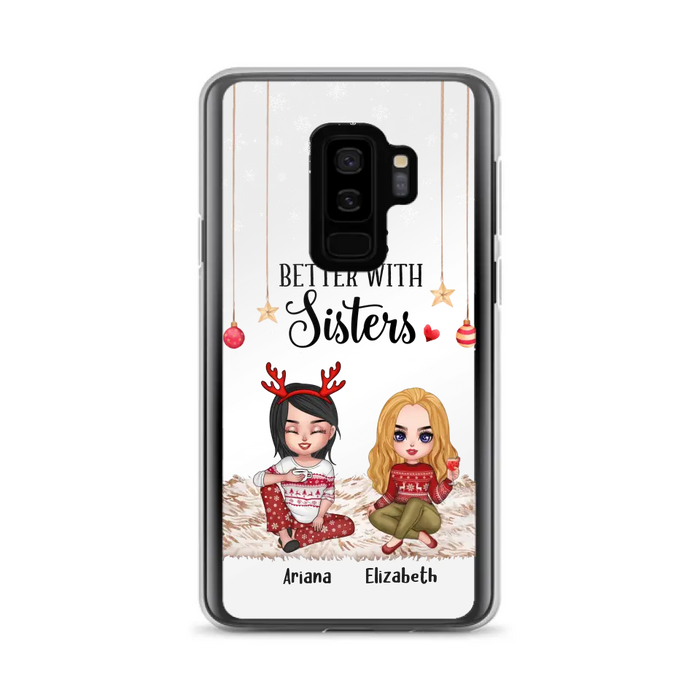 Personalized Besties Phone Case - Gift Idea For Friends/Sisters/Besties - Life Is Better With Sisters - Up to 5 People - Case For iPhone/Samsung