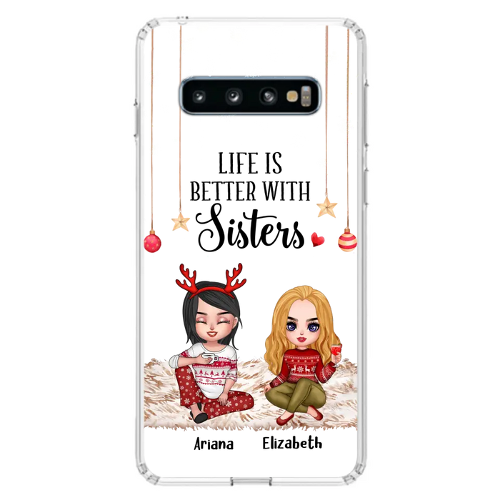Personalized Besties Phone Case - Gift Idea For Friends/Sisters/Besties - Life Is Better With Sisters - Up to 5 People - Case For iPhone/Samsung