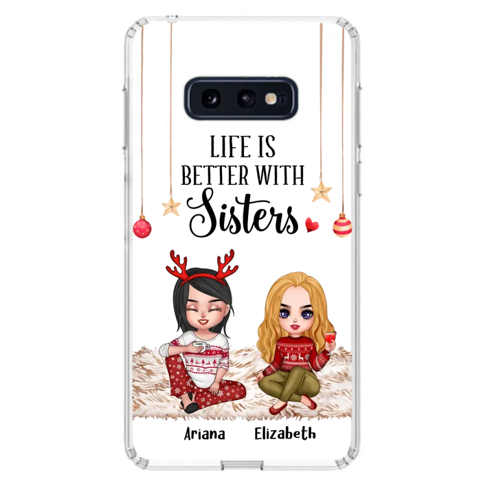 Personalized Besties Phone Case - Gift Idea For Friends/Sisters/Besties - Life Is Better With Sisters - Up to 5 People - Case For iPhone/Samsung