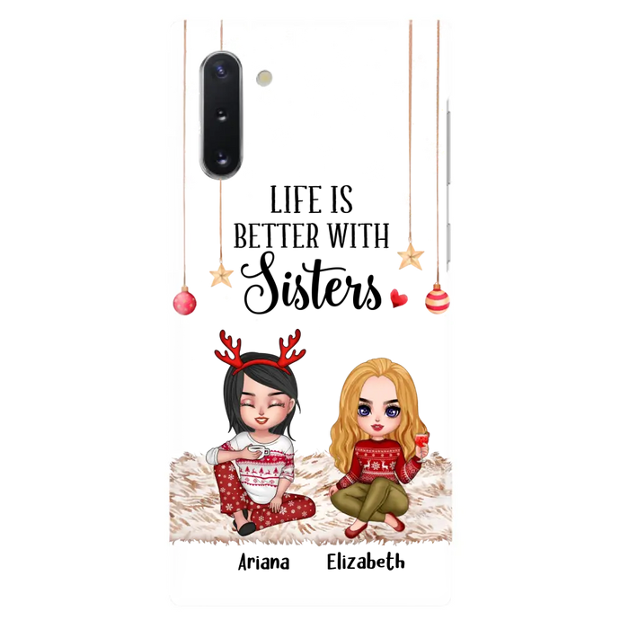 Personalized Besties Phone Case - Gift Idea For Friends/Sisters/Besties - Life Is Better With Sisters - Up to 5 People - Case For iPhone/Samsung