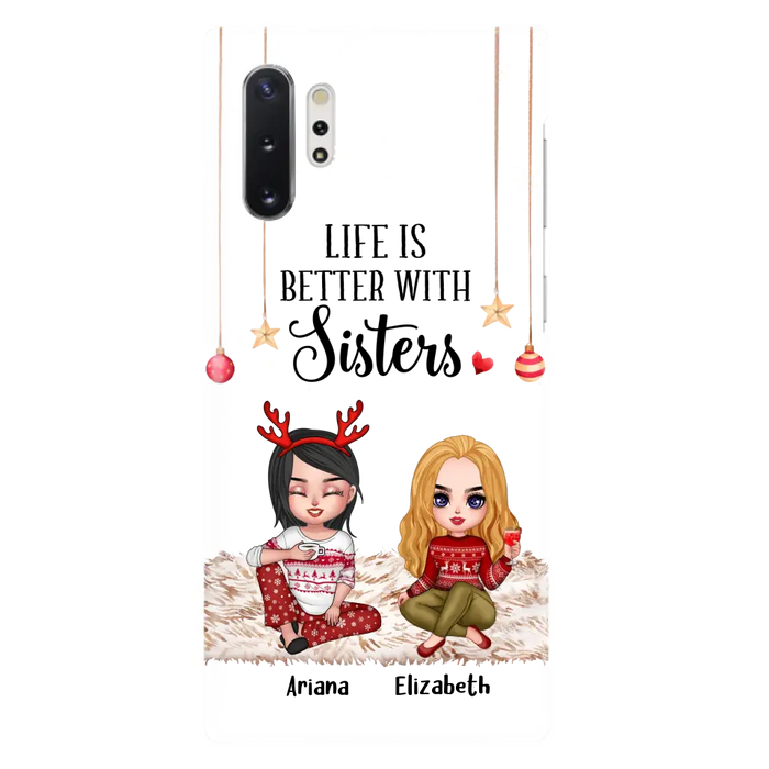 Personalized Besties Phone Case - Gift Idea For Friends/Sisters/Besties - Life Is Better With Sisters - Up to 5 People - Case For iPhone/Samsung