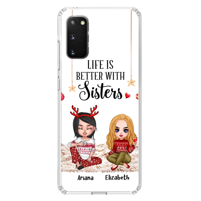 Personalized Besties Phone Case - Gift Idea For Friends/Sisters/Besties - Life Is Better With Sisters - Up to 5 People - Case For iPhone/Samsung