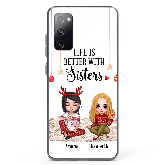 Personalized Besties Phone Case - Gift Idea For Friends/Sisters/Besties - Life Is Better With Sisters - Up to 5 People - Case For iPhone/Samsung