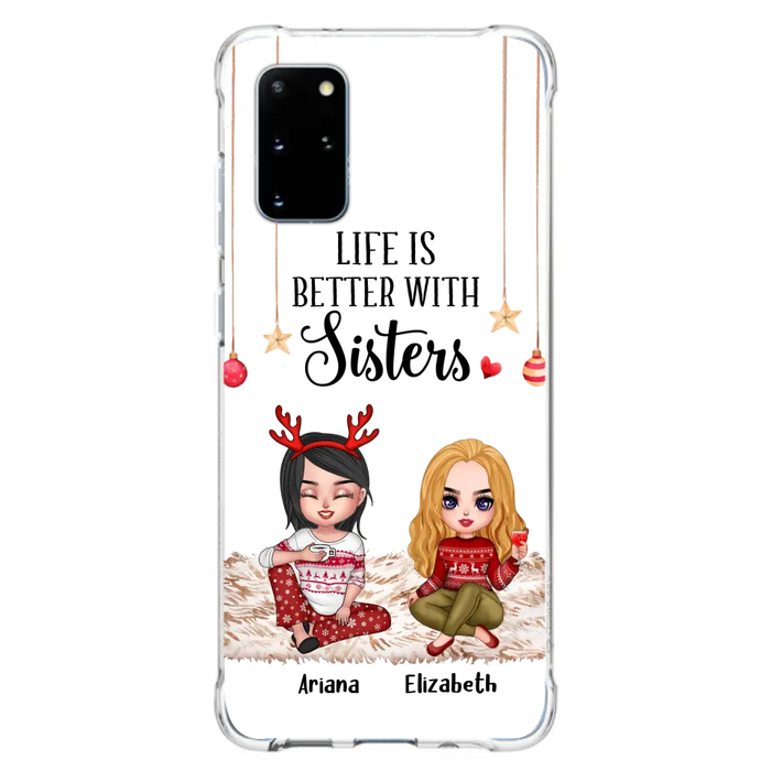 Personalized Besties Phone Case - Gift Idea For Friends/Sisters/Besties - Life Is Better With Sisters - Up to 5 People - Case For iPhone/Samsung