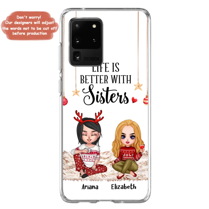 Personalized Besties Phone Case - Gift Idea For Friends/Sisters/Besties - Life Is Better With Sisters - Up to 5 People - Case For iPhone/Samsung