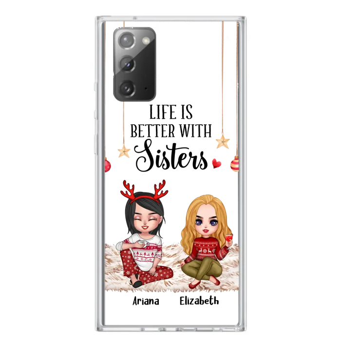 Personalized Besties Phone Case - Gift Idea For Friends/Sisters/Besties - Life Is Better With Sisters - Up to 5 People - Case For iPhone/Samsung