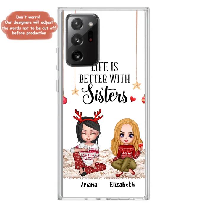 Personalized Besties Phone Case - Gift Idea For Friends/Sisters/Besties - Life Is Better With Sisters - Up to 5 People - Case For iPhone/Samsung