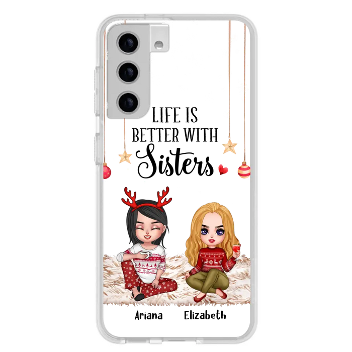 Personalized Besties Phone Case - Gift Idea For Friends/Sisters/Besties - Life Is Better With Sisters - Up to 5 People - Case For iPhone/Samsung