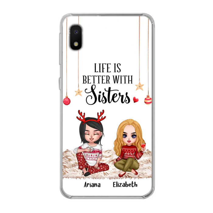 Personalized Besties Phone Case - Gift Idea For Friends/Sisters/Besties - Life Is Better With Sisters - Up to 5 People - Case For iPhone/Samsung