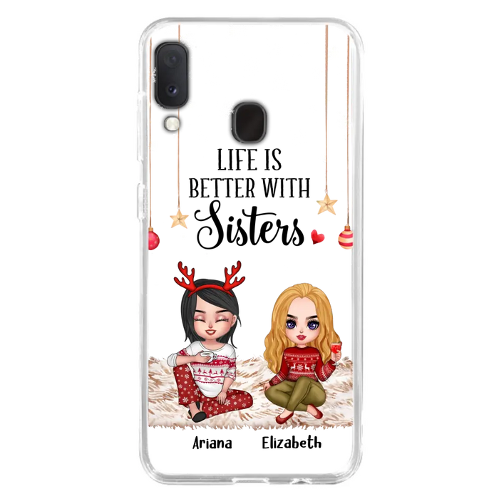 Personalized Besties Phone Case - Gift Idea For Friends/Sisters/Besties - Life Is Better With Sisters - Up to 5 People - Case For iPhone/Samsung