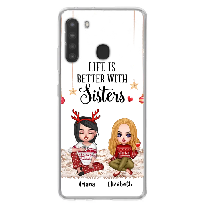Personalized Besties Phone Case - Gift Idea For Friends/Sisters/Besties - Life Is Better With Sisters - Up to 5 People - Case For iPhone/Samsung