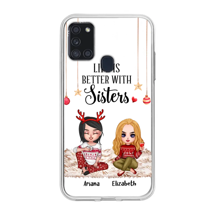 Personalized Besties Phone Case - Gift Idea For Friends/Sisters/Besties - Life Is Better With Sisters - Up to 5 People - Case For iPhone/Samsung