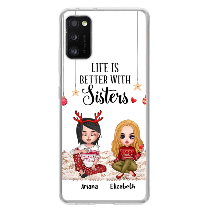 Personalized Besties Phone Case - Gift Idea For Friends/Sisters/Besties - Life Is Better With Sisters - Up to 5 People - Case For iPhone/Samsung