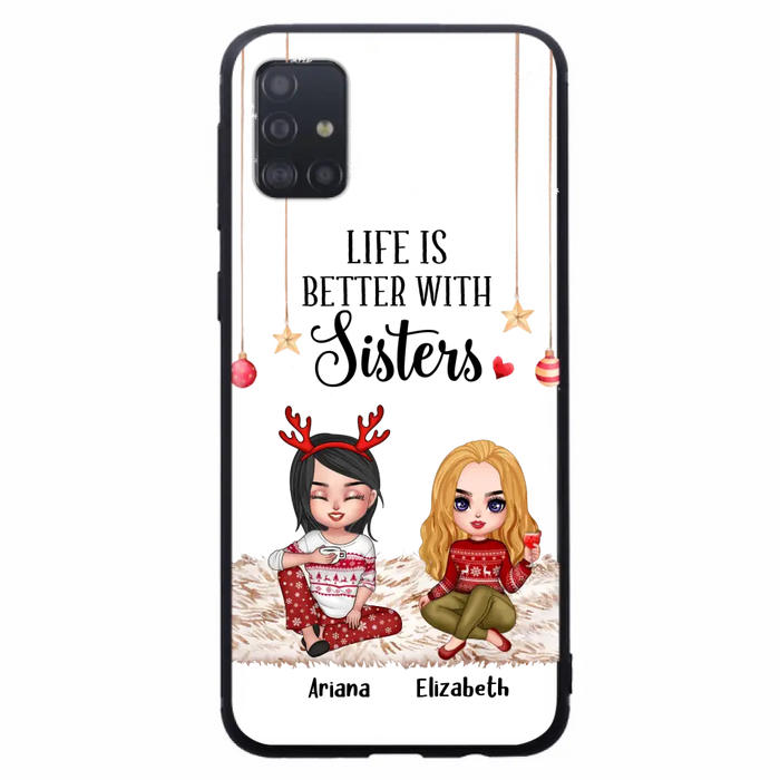 Personalized Besties Phone Case - Gift Idea For Friends/Sisters/Besties - Life Is Better With Sisters - Up to 5 People - Case For iPhone/Samsung
