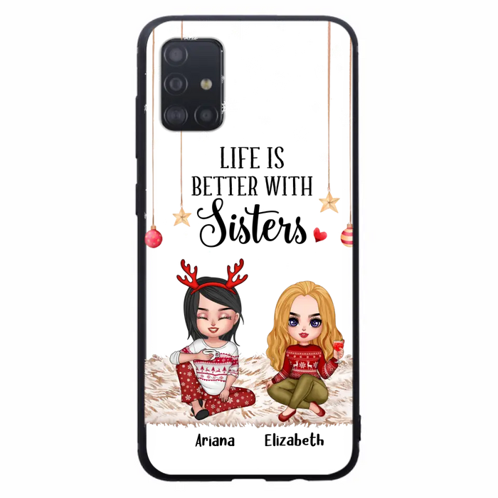 Personalized Besties Phone Case - Gift Idea For Friends/Sisters/Besties - Life Is Better With Sisters - Up to 5 People - Case For iPhone/Samsung
