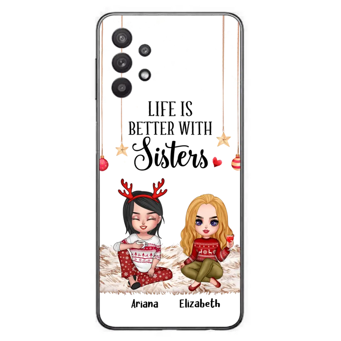 Personalized Besties Phone Case - Gift Idea For Friends/Sisters/Besties - Life Is Better With Sisters - Up to 5 People - Case For iPhone/Samsung