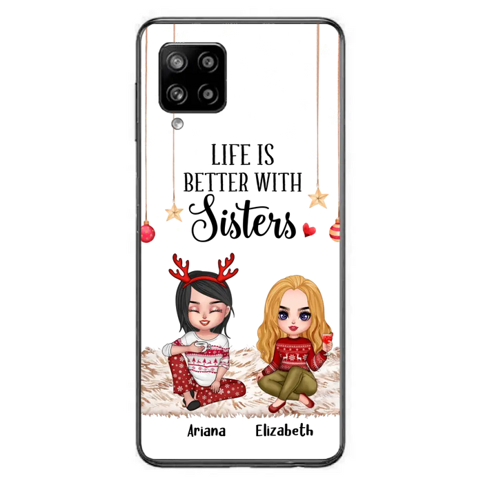 Personalized Besties Phone Case - Gift Idea For Friends/Sisters/Besties - Life Is Better With Sisters - Up to 5 People - Case For iPhone/Samsung