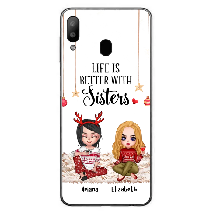 Personalized Besties Phone Case - Gift Idea For Friends/Sisters/Besties - Life Is Better With Sisters - Up to 5 People - Case For iPhone/Samsung