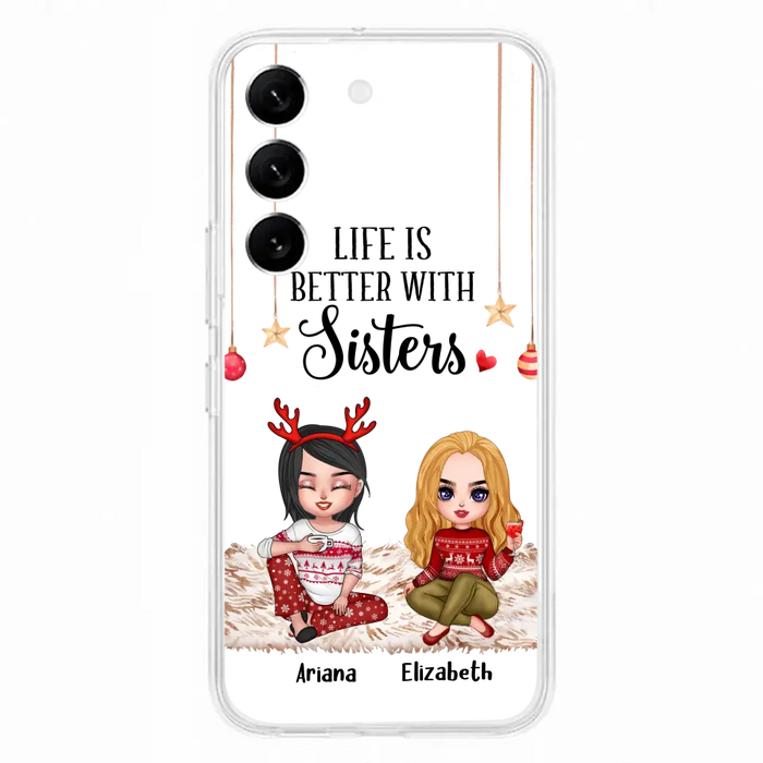 Personalized Besties Phone Case - Gift Idea For Friends/Sisters/Besties - Life Is Better With Sisters - Up to 5 People - Case For iPhone/Samsung