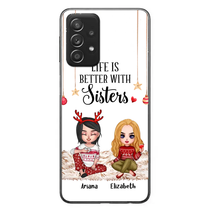 Personalized Besties Phone Case - Gift Idea For Friends/Sisters/Besties - Life Is Better With Sisters - Up to 5 People - Case For iPhone/Samsung