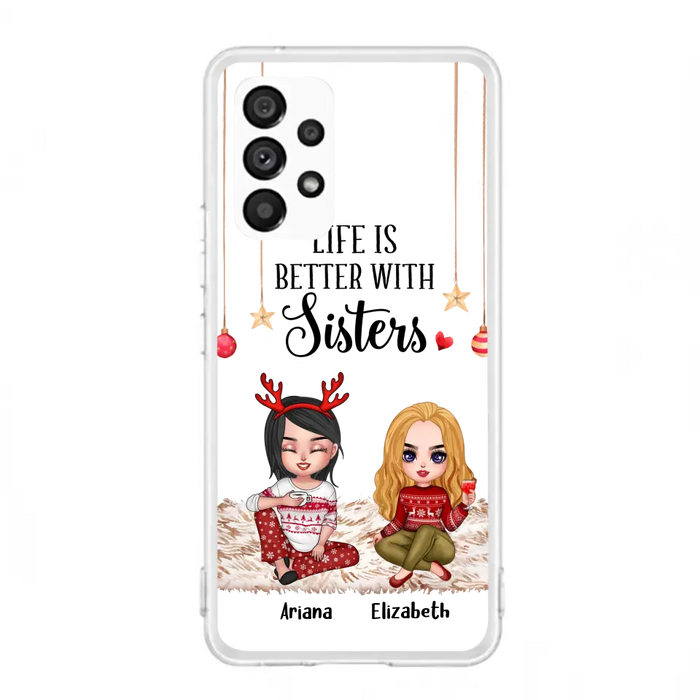 Personalized Besties Phone Case - Gift Idea For Friends/Sisters/Besties - Life Is Better With Sisters - Up to 5 People - Case For iPhone/Samsung