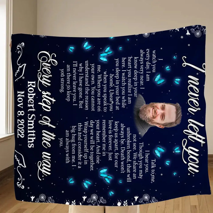 Personalized Memorial Quilt/Fleece Throw Blanket - Upload Photo - Memorial Gift Idea For Family Member - I Watch You Every Day